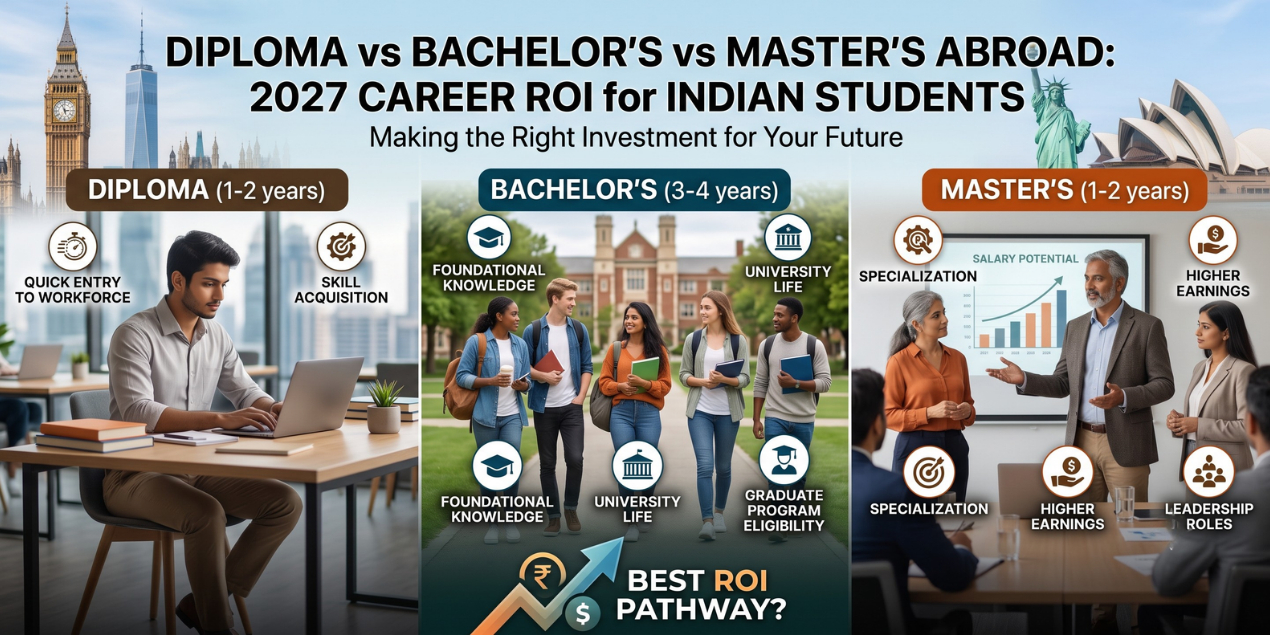 Diploma vs Bachelor’s vs Master’s Abroad: Which Path Gives Indian Students the Best Career ROI in 2027?